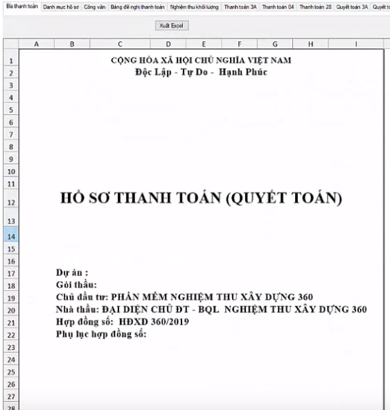 20. Hướng dẫn tạo và xuất số số liệu thanh toán, quyết toán khối lượng trong phần mềm Ntxd360